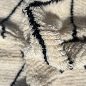 Beni Ourain Rug - Fluffy Ivory Black Wool Rug - Large Diamond Rug - Handmade Berber Carpet - Boho Area Rug - Multiple Sizes