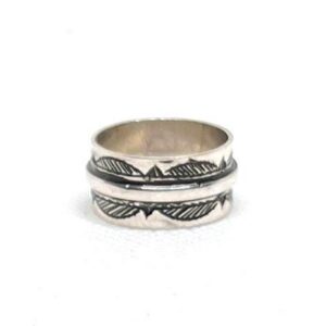 Handmade Sterling Silver Tuareg Band Ring: Engraved Berber Boho Ethnic Tribal Jewelry