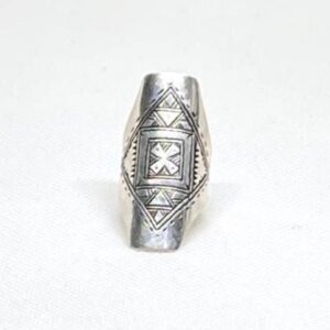 Vintage Engraved Sterling Silver Berber Ring: Tribal Jewelry, Size 8 US
