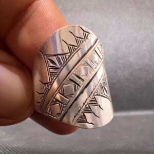 Handmade Sterling Silver Berber Ring: Ethnic Tribal Jewelry, Size 8.5