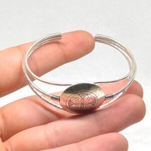 Handmade Sterling Silver Berber Bracelet: Engraved Bangle