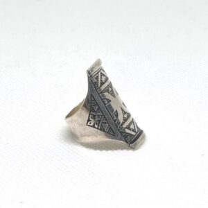 Handmade Sterling Silver Berber Ring: Tribal Yaz Symbol, Size 8