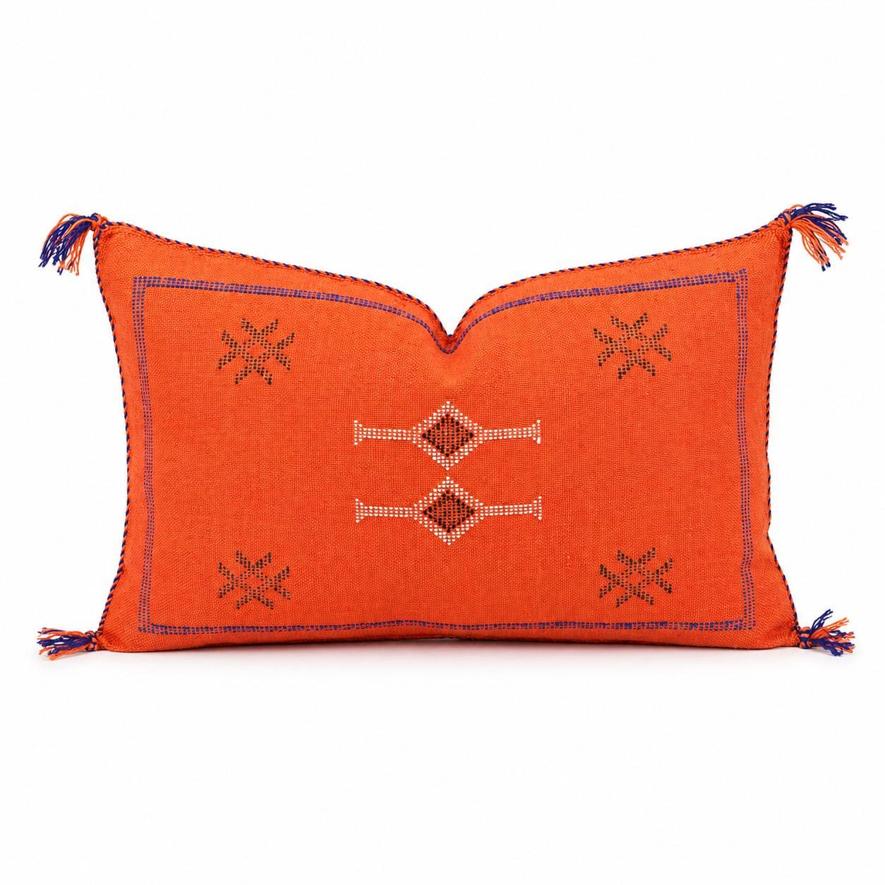 Amazigh Cactus Silk Cover 12x20 Handmade Lumbar Pillow