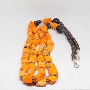 Handmade Berber Coral Necklace: Antique Mediterranean Tribal Jewelry