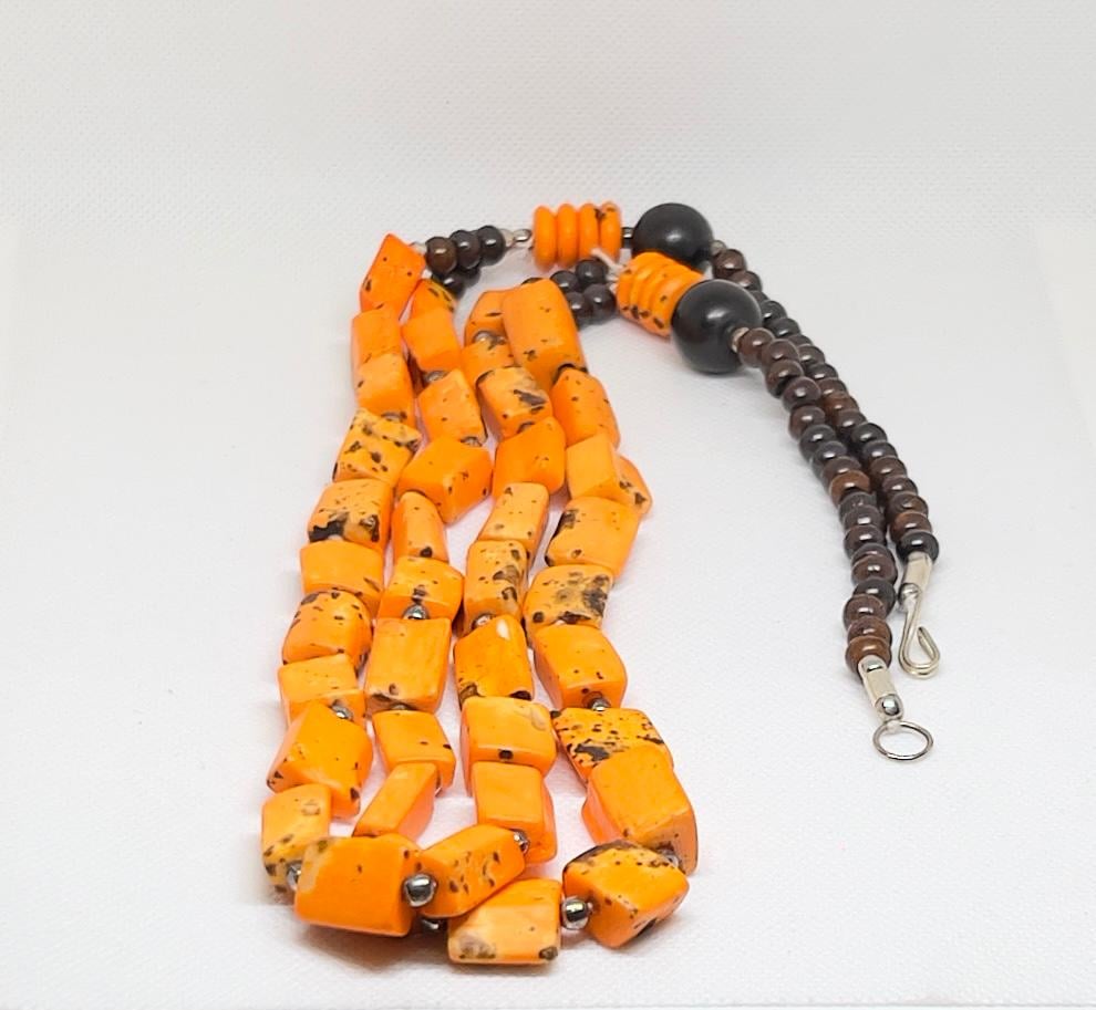 Handmade Berber Coral Necklace: Antique Mediterranean Tribal Jewelry
