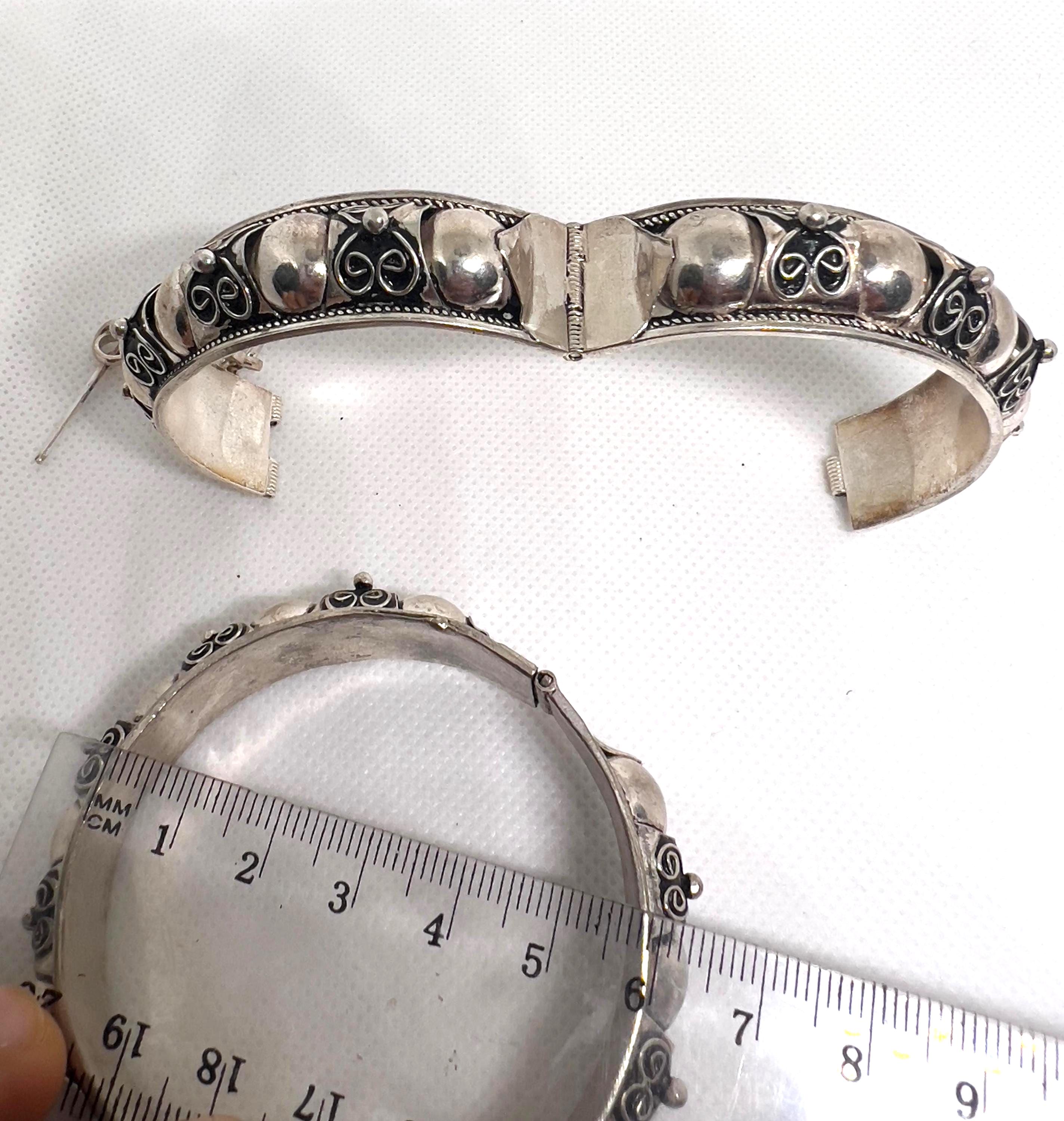 Tuareg Silver Cuff: Sahara Handmade Jewerly Berber Bracelet Ethnic African Engraved Tribal Jewelry