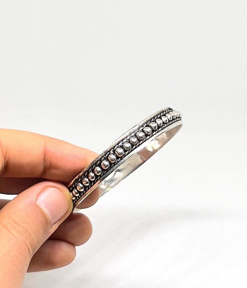 Handmade Tuareg Silver Bracelet: Berber Tribal Bangle