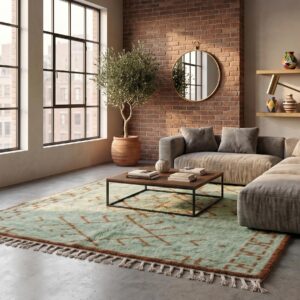 Berber Sage Green Beni ourain Rug