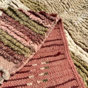 Boujaad Rug - Earthy Terracotta Wool Rug - Handmade Abstract Rug - Pink Sage Boho Area Rug - Neutral Berber Carpet - Multiple Sizes
