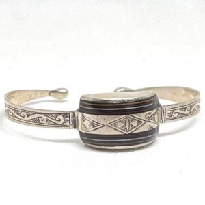 Tuareg Sterling Silver Ebony Wood Bracelet: African Berber Bohemian Ethnic Gypsy Bangle Jewelry