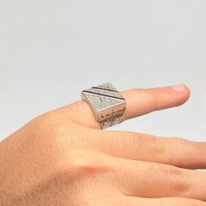 Handmade Tuareg Sterling Silver Ring: Berber Tribal Jewelry, Size US 8, 57 EU