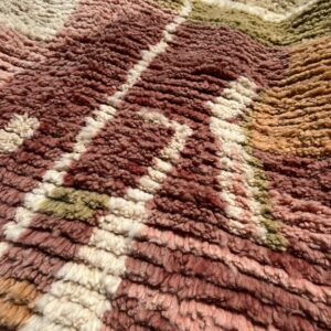 Boujaad Rug - Earthy Terracotta Wool Rug - Handmade Abstract Rug - Pink Sage Boho Area Rug - Neutral Berber Carpet - Multiple Sizes