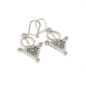 Silver Tazerzit Bohemian Earrings: Boho Tizerzai Berber Fibula North African Jewelry