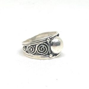 Handmade Berber Sterling Silver Ring: Tribal Band, Size 9