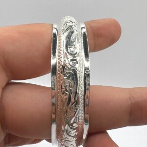 Cuff Silver Bracelet Handmade Berber Tribal Bangle Ethnic African Tuareg Engraved Simple Sterling