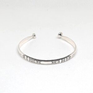 Niger Mali Tuareg Berber Cuff Bracelet: Sterling Silver Tribal Bangle