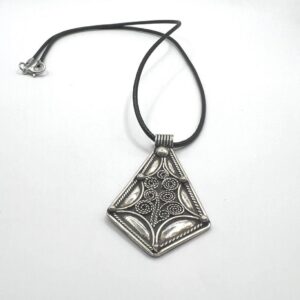 Berber Amulet Sterling Silver Pendant Necklace: Tuareg Cross African Spiral Boho Gypsy Boho