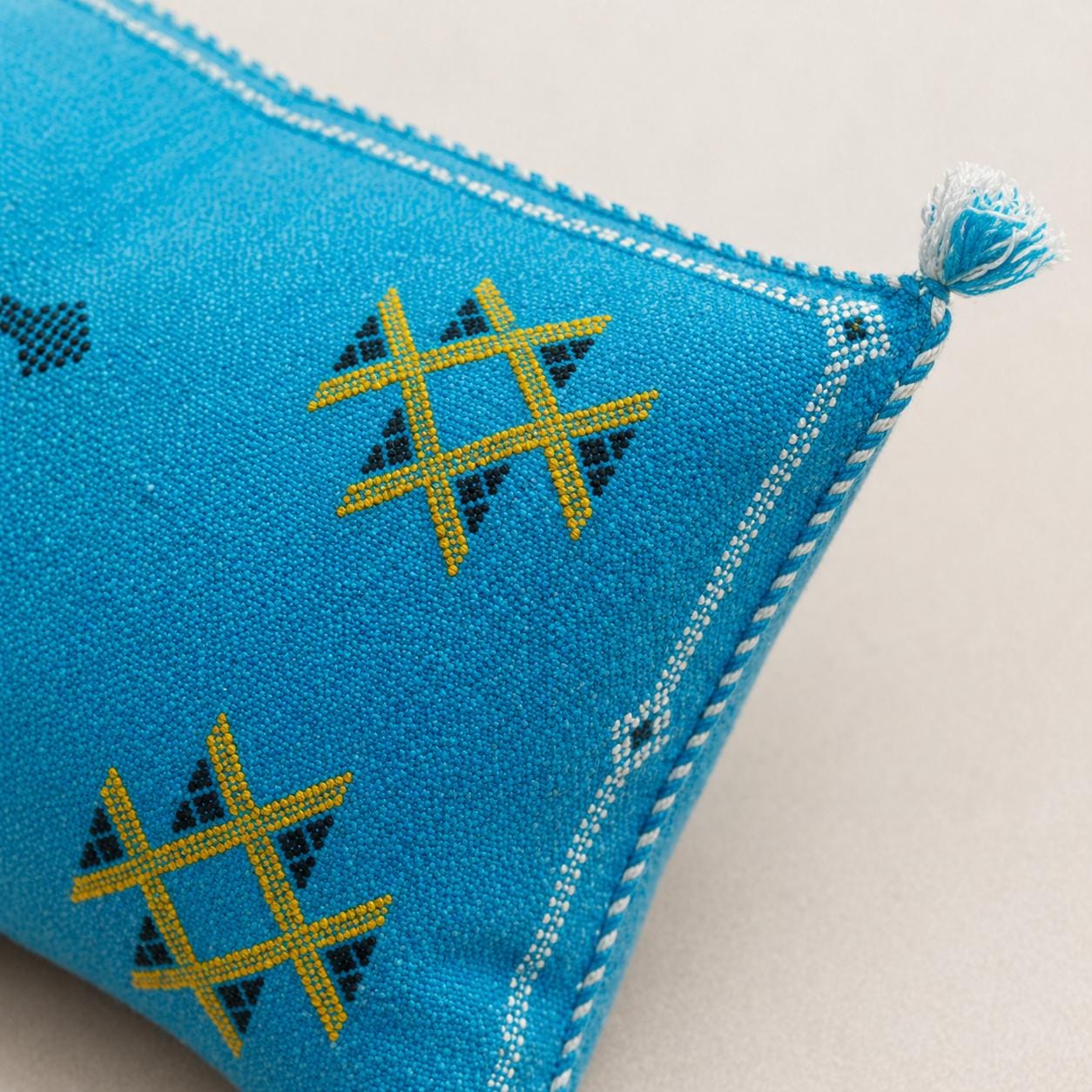 Amazigh Cactus Silk Cover 12x20 Handmade Lumbar Pillow