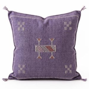Berber Violet Cactus Silk Handmade Sabra Cushion Pillow