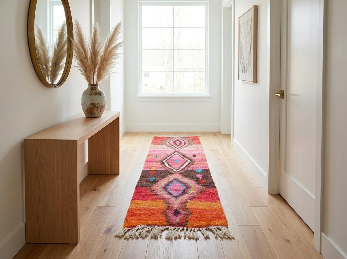 Berber Handwoven Pink Rug