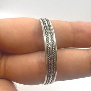 Engraved Sterling Silver Baby Bangle, Spiral Boho Cuff Bracelet, Adjustable Kids Jewelry