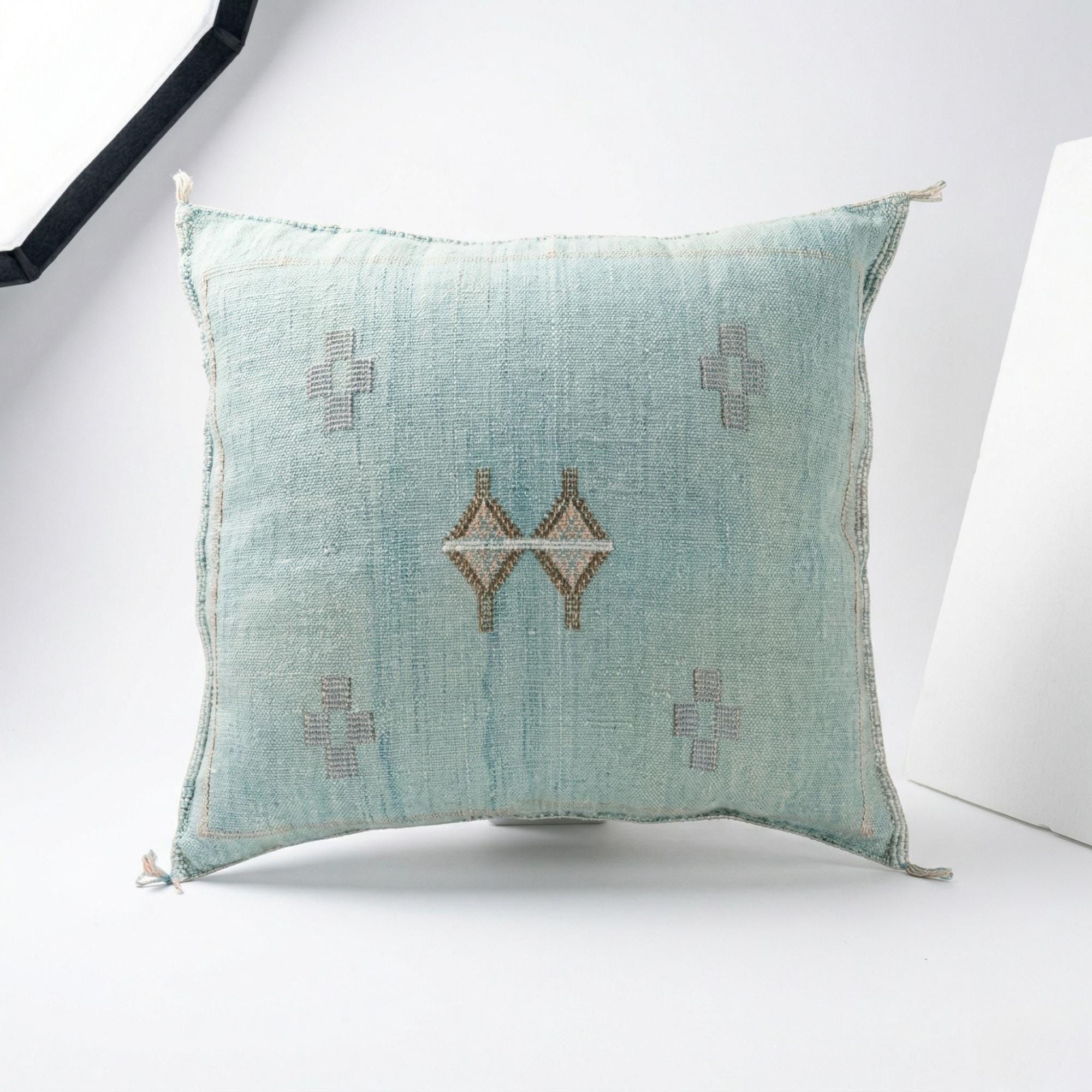 Berber Cactus Silk Cover 20x20 Blue Sky Pillow