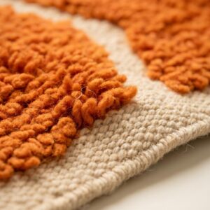 Boujaad Rug - Terracotta Ivory Wool Rug - Handmade Zigzag Rug - Cottagecore Area Rug - Earthy Berber Carpet - Multiple Sizes