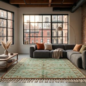 Berber Sage Green Beni ourain Rug