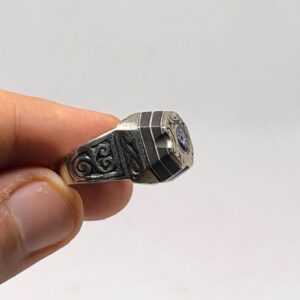 Vintage Berber Metal Ring: African Chevron Bead, Tribal Boho Jewelry