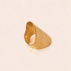 Amazigh Brass Hammered Ring – Atlas Inspired Open Wrap Statement Design