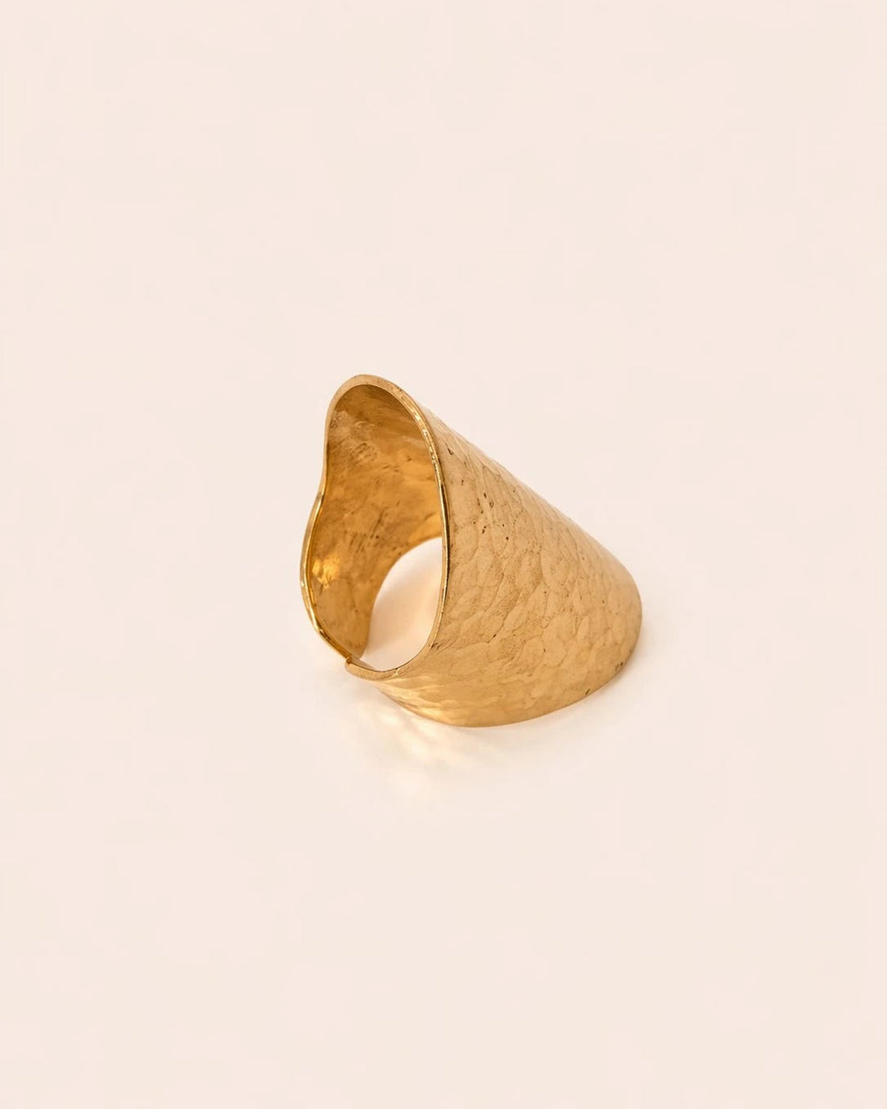Amazigh Brass Hammered Ring – Atlas Inspired Open Wrap Statement Design