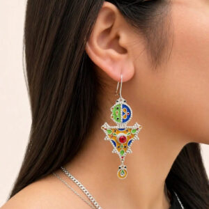 Tazerzit Earrings - Amazigh Silver Heritage Jewelry