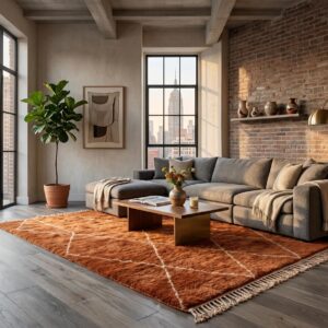 Berber Terracotta Beni Ourain Rug