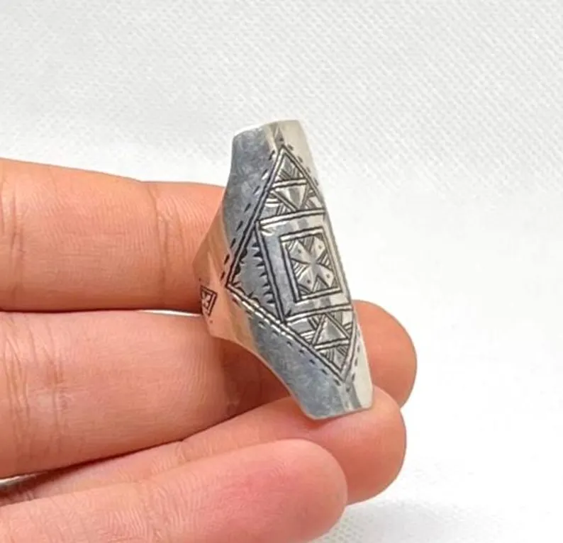 Berber Silver Rings - Vintage Engraved Tuareg Ring
