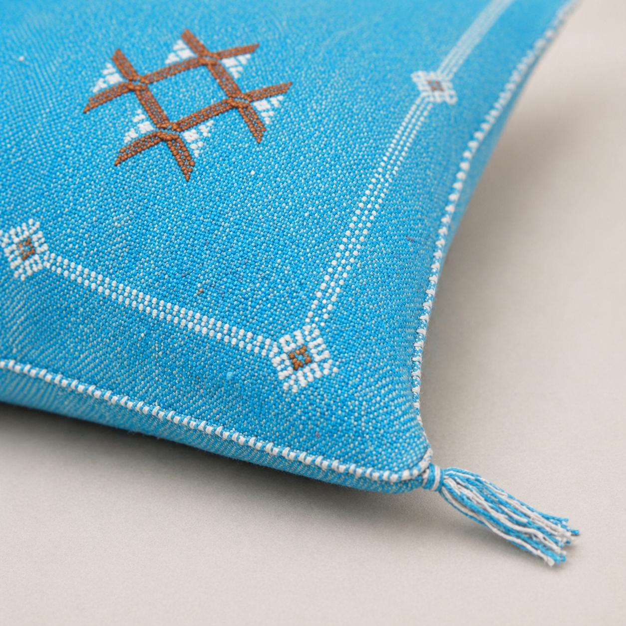 Amazigh Cactus Silk Cover 12x20 Handmade Lumbar Pillow