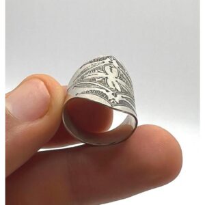 Sterling Silver Amazigh Ring: Berber Tribal Boho Ethnic Jewelry (Size 56 FR / 7.5 US)