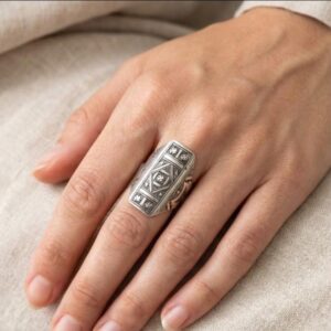 Berber Sterling Silver Ring: Handmade Ethnic Engraved Tribal Jewelry, Size 8