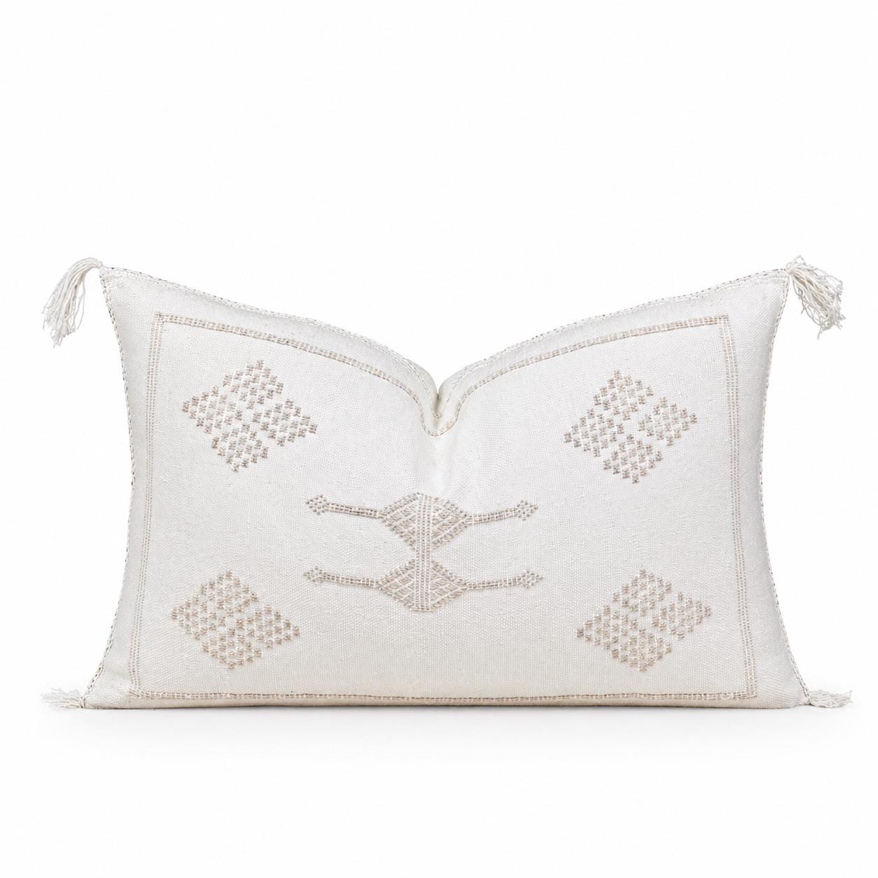 Amazigh Cactus Silk Cover 12x20 Handmade Lumbar Pillow