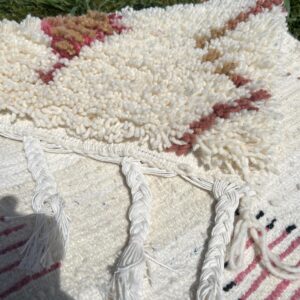 Azilal Rug - Ivory Colorful Symbol Wool Rug - Handmade Tribal Rug - Playful Boho Area Rug - Berber Carpet Gift - Multiple Sizes