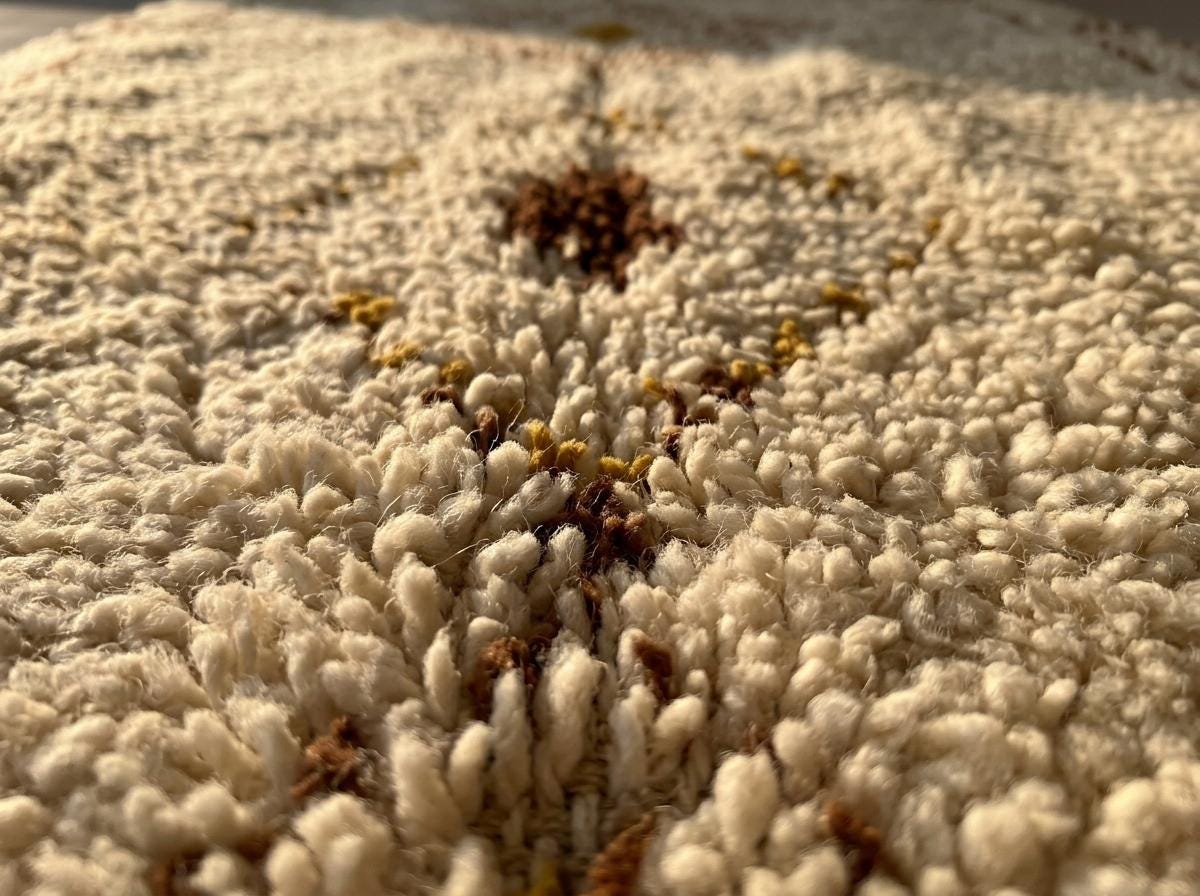 Beni Ourain Runner Rug, Berber Hallway Carpet, Cream and Brown Tribal Shag, Modern Minimalist Entryway Decor, Custom Size