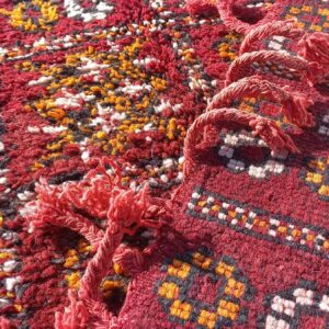 Vintage Rug 6x4 ft - Red Floral Wool Rug - Antique Berber Carpet - Boho Living Room Rug - Tribal Red Area Rug - One of a Kind