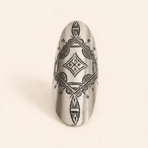 Amazigh Silver Ring – Tighri Geometric Shield Design