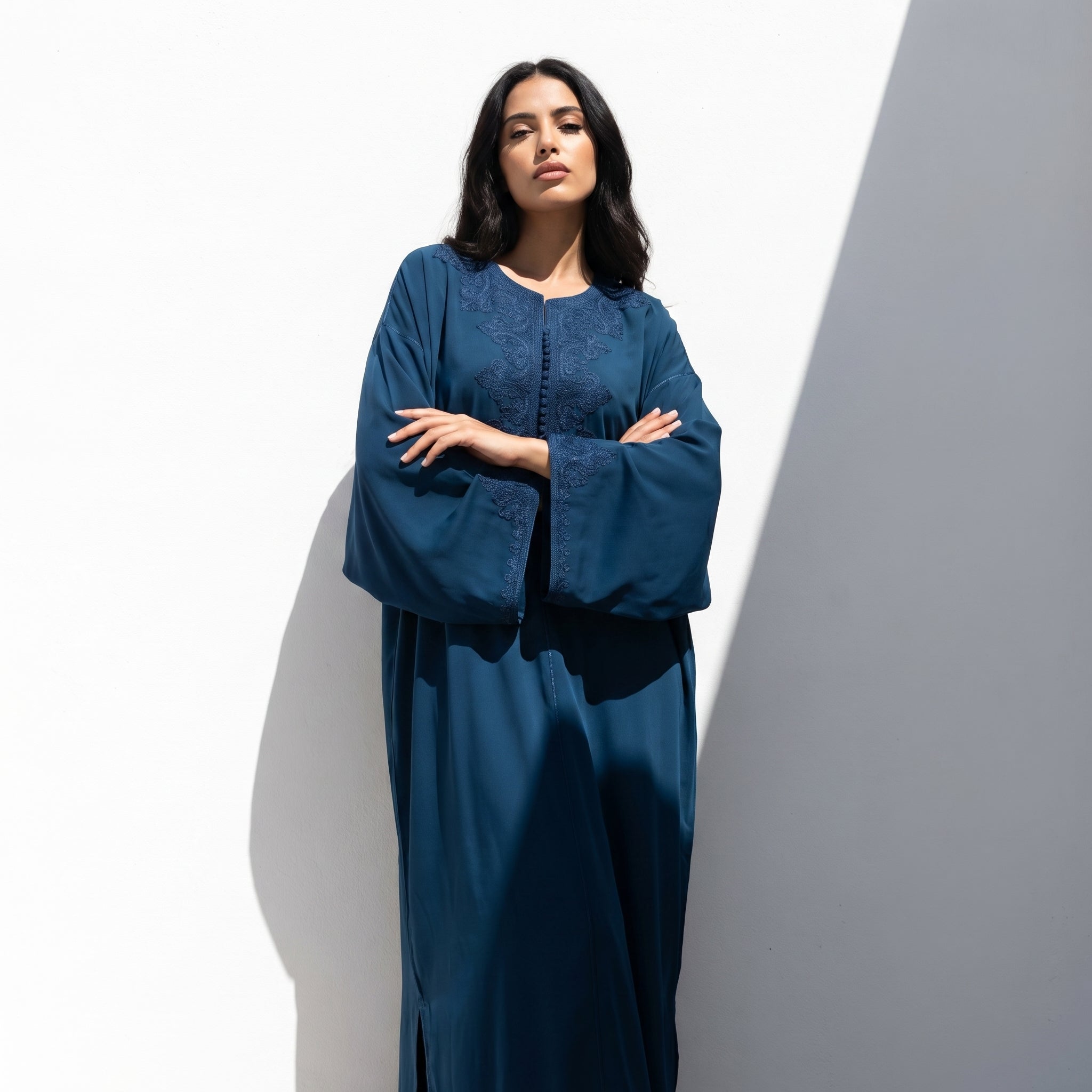 bleu Kaftan - Fluid Blue Occasion Wear