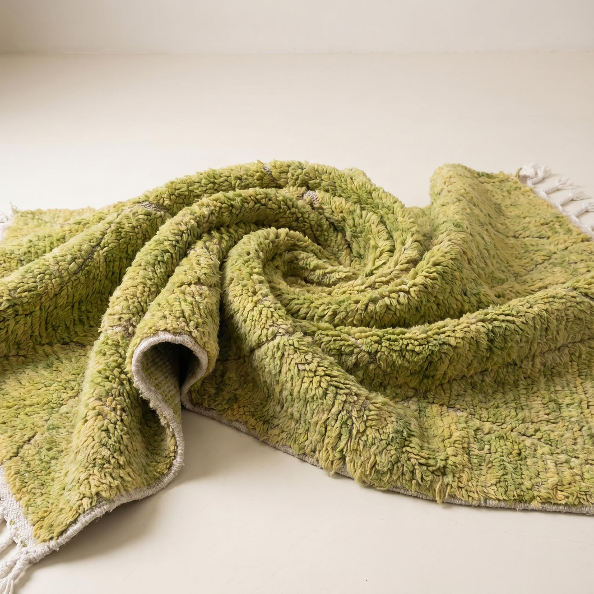 Rug - Olive Green Wool Rug - Handmade Beni Ourain Green Rug - Sage Boho Area Rug - Forest Green Berber Carpet - Multiple Sizes