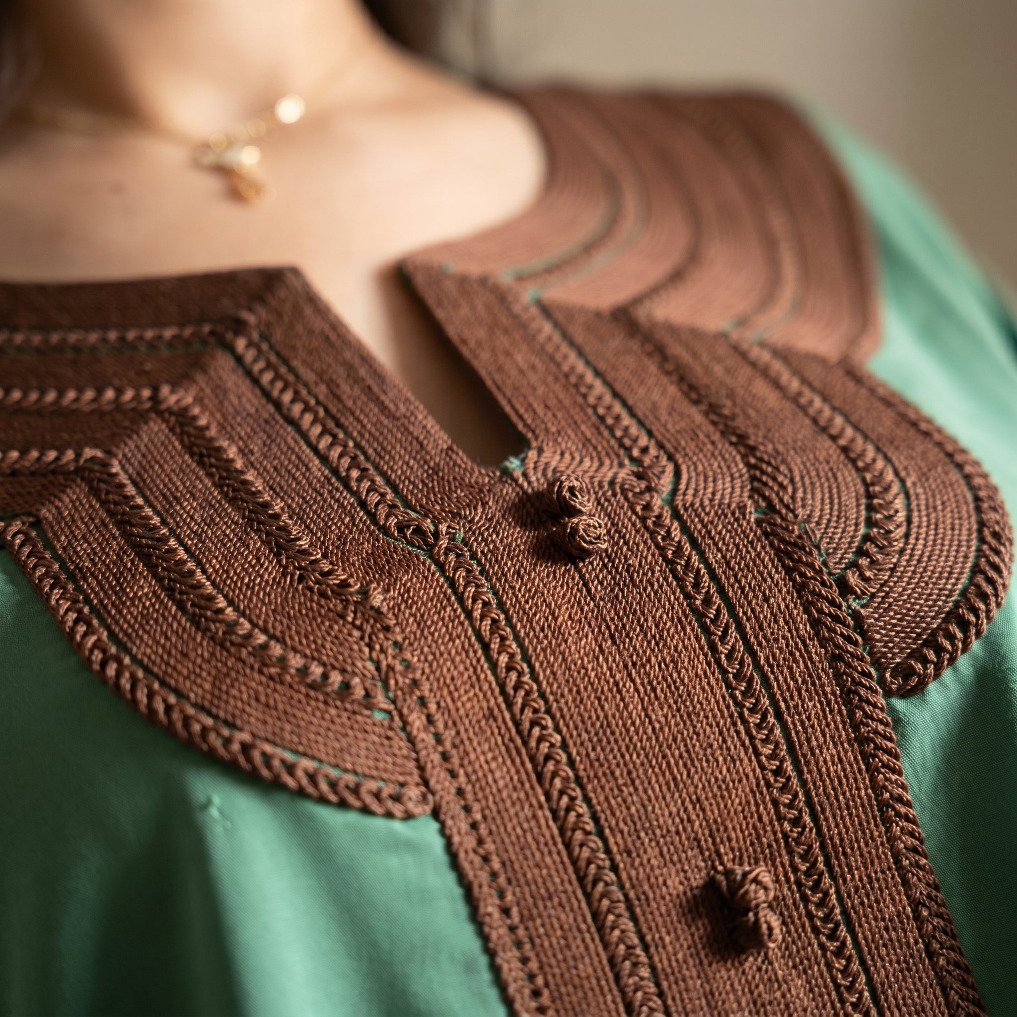 Sage Kaftan - Berber Brown Occasion Wear