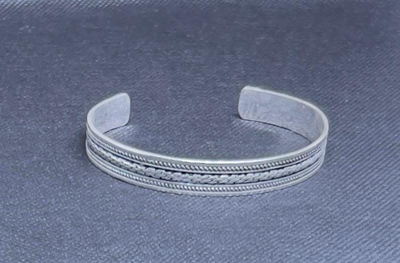 Tuareg Sterling Silver Cuff Bracelet: Berber Tribal Jewelry