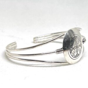 Handmade Sterling Silver Berber Bracelet: Engraved Bangle