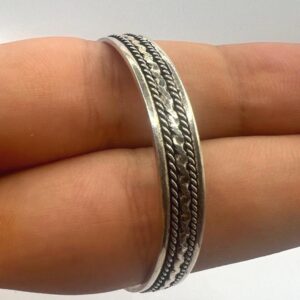 Engraved Sterling Silver Baby Bangle, Spiral Boho Cuff Bracelet, Adjustable Kids Jewelry