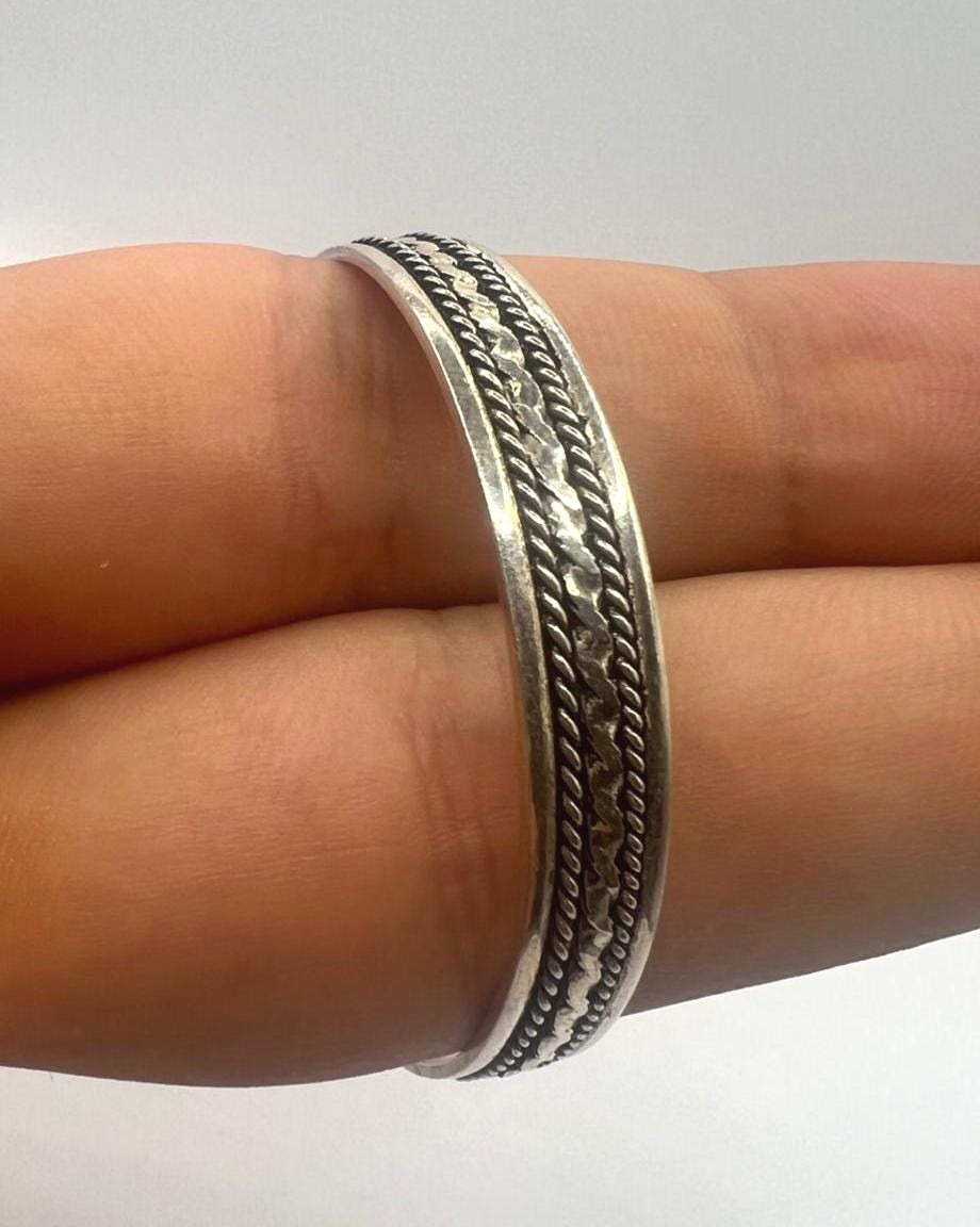Engraved Sterling Silver Baby Bangle, Spiral Boho Cuff Bracelet, Adjustable Kids Jewelry