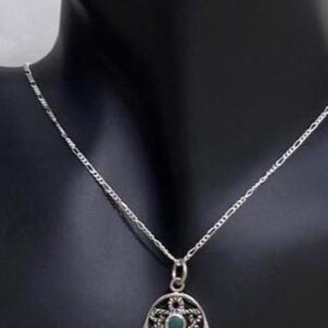 Amazigh Sterling Silver Hamsa Hand Necklace: Judaica Protection Gift